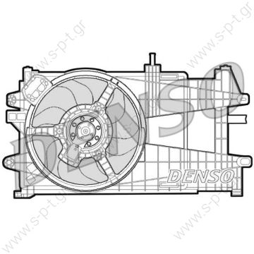 30315225 DER09035, DENSO   ΒΕΝΤΙΛΑΤΕΡ    FIAT PUNTO Van (188AX) 1.2 60  MAGNETI MARELLI ΒΕΝΤΙΛΑΤΕΡ ΨΥΓΕΙΟΥ PUNTO 8V/16V + A/C     Condenser motor fan > Cars > Fiat Punto III Serie 1.2 Natural Power Idea 1.2 16v Lancia Musa - 