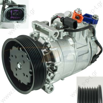 DCP32031  DENSO ΚΟΜΠΡΕΣΕΡ A/C VAG  VW Touareg '05-'06 Compressor 7PK 110mm 7SEU17 Denso# 447190-7590   Denso 447190-7590, 437100-5420, Touareg 3.6L, Audi Q7 3.6L, Porsche Cayenne 4.4L     Denso AC Compressors DCP32031 DCP32031 447190-7590 4471907590  - 