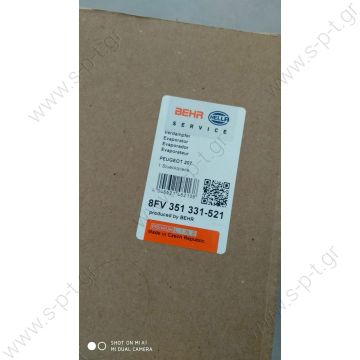 8FV351331521, BEHR-HELLA BEHR-HELLA ΕΒΑΠΟΡΕΤΑ A/C   Peugeot 207 8FV 351 331-521 16.062.167.80   6450.TJ    - 