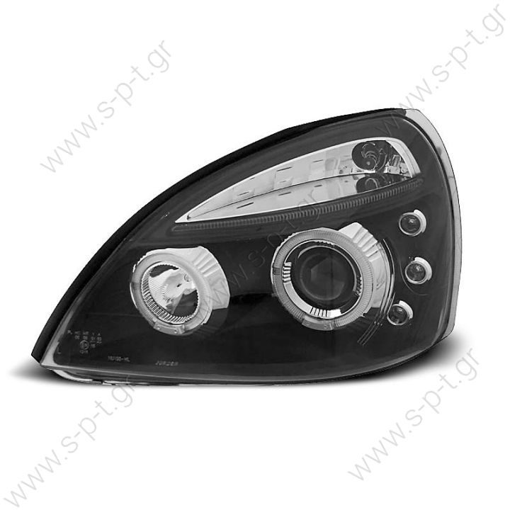 ΦΑΝΑΡΙΑ ΕΜΠΡΟΣ ANGEL EYES ΜΑΥΡΑ RENAULT CLIO 01-05   RENAULT CLIO II MK3 01-05 ΜΑΥΡΟ   Clio 01-05 Angel Eyes Φανάρια Black