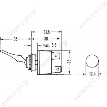 6EG001567122, HELLA HELLA ΔΙΑΚΟΠΤΗΣ    70509158 ΔΙΑΚΟΠΤΗΣ ON OFF  Hella Schalter 6Eg001567-122 - 