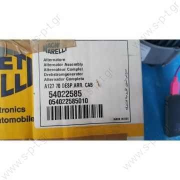 54022585 MAGNETI MARELLI   ΔΥΝΑΜΟ   FORD  A127 12V 70A 3G 6H10  ΜΕ  ΒΙΔΑΚΙΑ   437391  VALEO ΔΥΝΑΜΟ  FORD  ESCORT  1.6 / 1.8i 6H10 60PV6 W 12V 70A    MAGNETI MARELLI  FORD  A127 12V 70A 3G 6H10  12V 70A FORD ESCORT VI, FIESTA III ΔΕΞΙ ΑΥΤΙ ΜΕ ΒΙΔΑΚΙΑ   - 