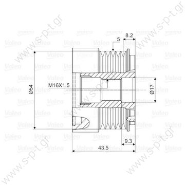 588007  VALEO ΤΡΟΧΑΛΙΑ ΔΥΝΑΜΟ   ΟPEL ΑSTRA G CORSA C VECTRA C ZAFIRA 5PV  INA 535 0172 10    I-3571  ΤΡΟΧΑΛΙΑ ΔΥΝΑΜΟΥ   PVF5 17 / 54-43.5 F00M991128 Litens     4555063 für OPEL ASTRA CC T98 Caravan VECTRA Z02 F70 Mk            - 