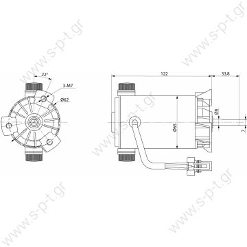 20220117    ΜΟΤΕΡ ΑΝΕΜΙΣΤΗΡΑ  CARRIER 12 VOLT DC    FAN MOTOR 54-60006-13 SUPRA MISTRAL    Evaporator blower > Refrigeration  Carrier Sutrak 12v OE: 546000613 The fan motor 12V / Supra replacement for R-54-60006-13  - 