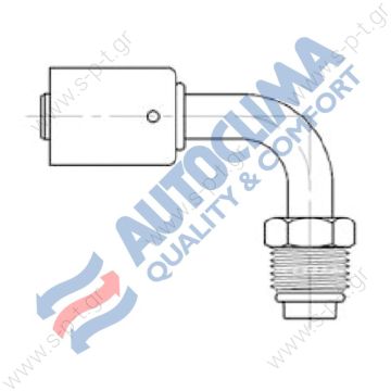 6064306385  ΓΩΝΙΑ 90º 6-8-10-12mm 58.00046 3/8"~3/4" o-ring 90° Αρσενικό Ακροφύσιο - 