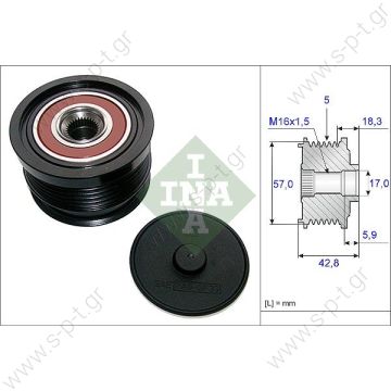 535019110   INA ΤΡΟΧΑΛΙΑ ΔΥΝΑΜΟ  ALFA ROMEO  ALFA 159  ALFA ROMEO	77363565    RML Ref 627-OE Bosch  Clutch Pulley Aifa - 