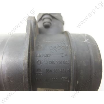 06A906461M  0280218065     BOSCH ΜΕΤΡΗΤΗΣ ΜΑΖΑΣ  ΑΕΡΑ AUDI A3, S3, A6, TT, SEAT LEON Cupra R 1.8 T      Mετρητής Μάζας Αερός Bosch 06A906461M για S3,TT quattro,Cupra 02 Mass Air Flow Sensor (MAF) - New - 