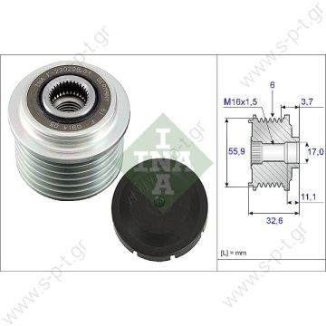 535003210   INA ΤΡΟΧΑΛΙΑ ΔΥΝΑΜΟ    	028903119AJ    RML Ref 500-409  Bosch Clutch Pulley Audi / VW / Seat / Skoda - 