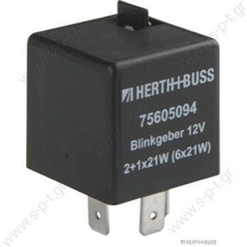 75605094 ΡΕΛΕ ΤΩΝ ΦΛΑΣ     μονάδα φλας  Direction indicator breaker     Flasher 12V / Nennleistg. 2 + 1 / 6x21 + 5W 75,605,094 - 