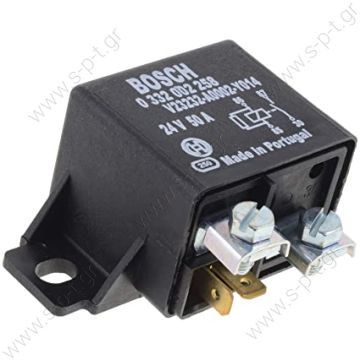 0332002257, BOSCH  24V 50/50Amp.    BOSCH ΡΕΛΕ     Relay BOSCH 0332002257 24 V50A DAF: 0673514, 673514. IVECO: 9673514. BOSCH 0 332 002 257 (0332002257) Relay, start repeater - 