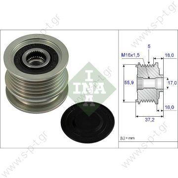 535000910   INA ΤΡΟΧΑΛΙΑ ΔΥΝΑΜΟ VW CADDY II, SKODA FELICIA, POLO, 5PV      RML Ref 500-384 Bosch Clutch Pulley  Audi / VW / Seat / Skoda - 