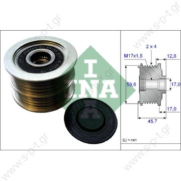 535015010, INA  F-238823.05      INA ΤΡΟΧΑΛΙΑ ΔΥΝΑΜΟ     30150 INA  Pulley PVF8 17/65-45.72 F-238823.04 MAZDA @ - 