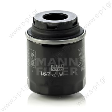 W 712/91   MANN-FILTER W 712/91 MANN-FILTER ΦΙΛΤΡΟ ΛΑΔΙΟΥ AUDI A1, SEAT ALTEA, ALTEA XL, SKODA FABIA, OCTAVIA - 