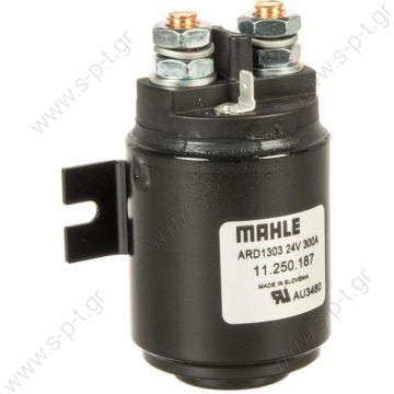 4967  ΡΕΛΕ ΙΣΧΥΟΣ      LETRIKA (ISKRA)  Solenoid ISKRA 24V 300A/500A @ MX 39  11250187LG coil boot Iskra 24V - 300A Coil start for DC motors.  Voltage: 24V  amperage: 300A  Screw: M10  Spacing bracket: 55 mm  coil diameter: 61 mm    11250187  11250187  - 