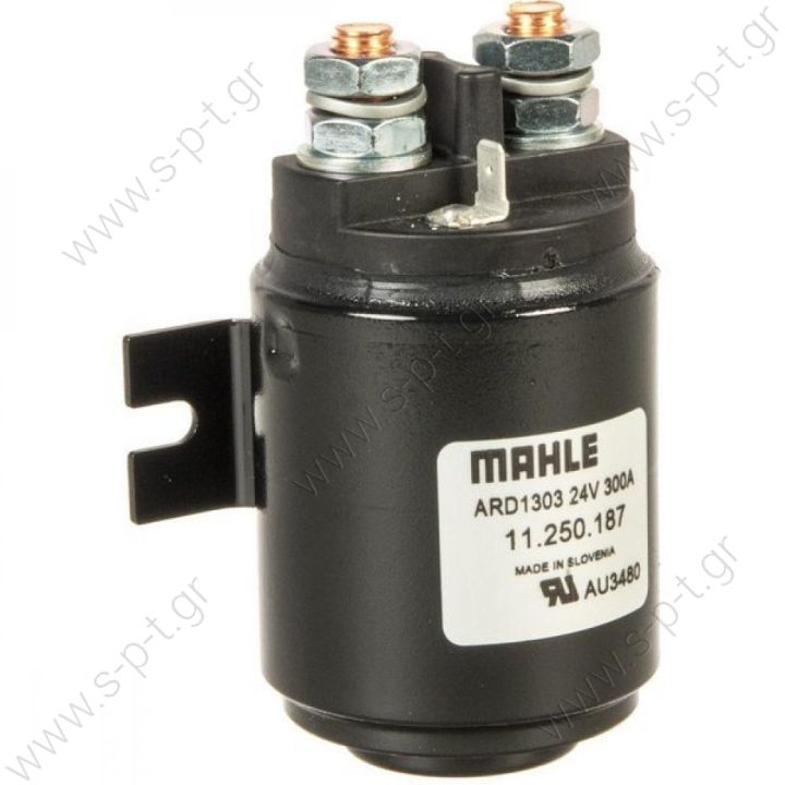 4967  ΡΕΛΕ ΙΣΧΥΟΣ      LETRIKA (ISKRA)  Solenoid ISKRA 24V 300A/500A @ MX 39  11250187LG coil boot Iskra 24V - 300A Coil start for DC motors.  Voltage: 24V  amperage: 300A  Screw: M10  Spacing bracket: 55 mm  coil diameter: 61 mm    11250187  11250187 